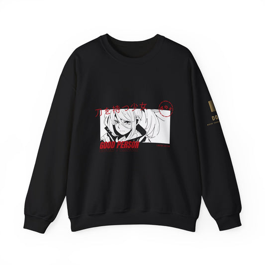 DORS Anime Girl "Good Person" Crewneck Sweatshirt — LIMITED EDITION