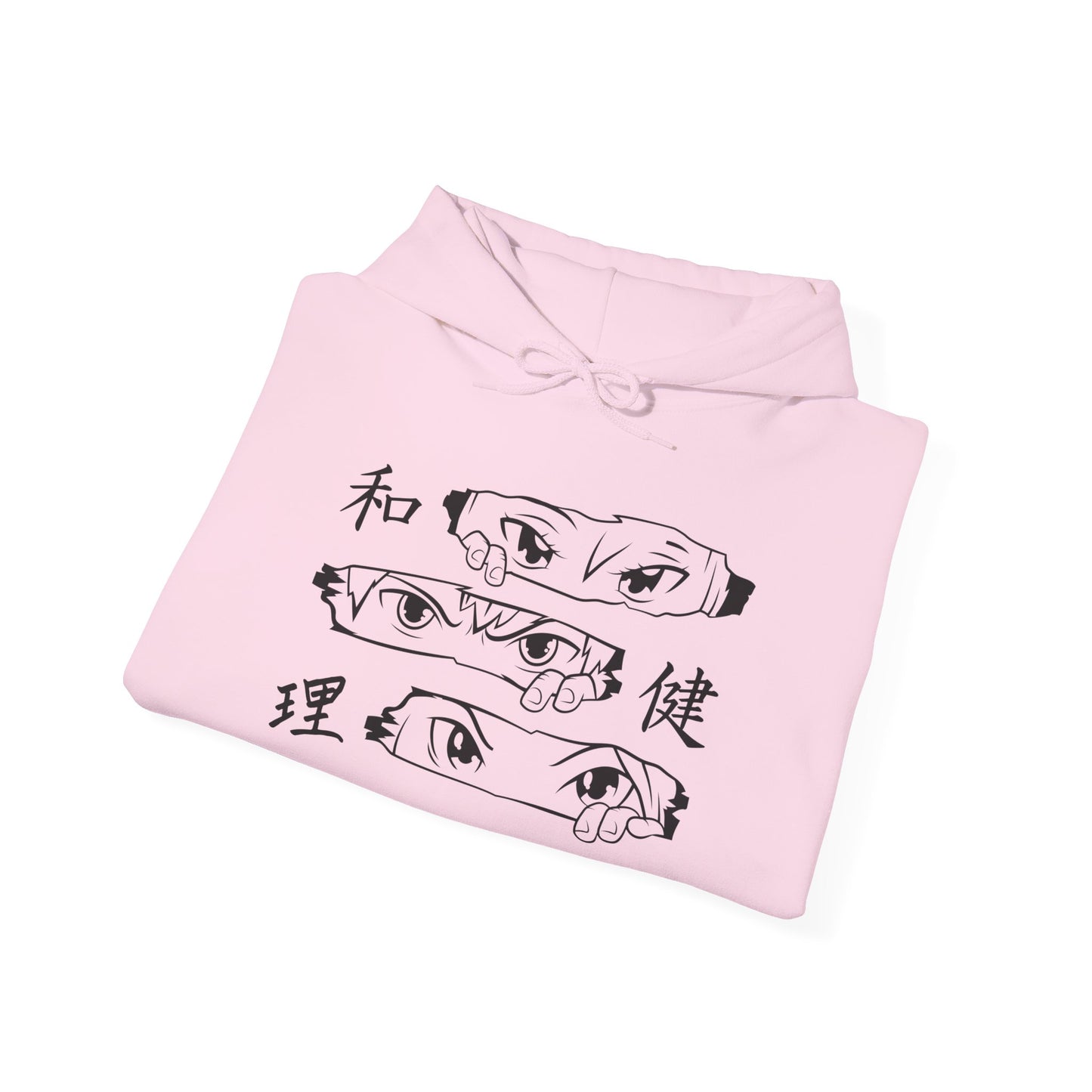 DORS —Unisex Anime Eyes Hoodie  —Minimal Monochrome Japanese Kanji Streetwear