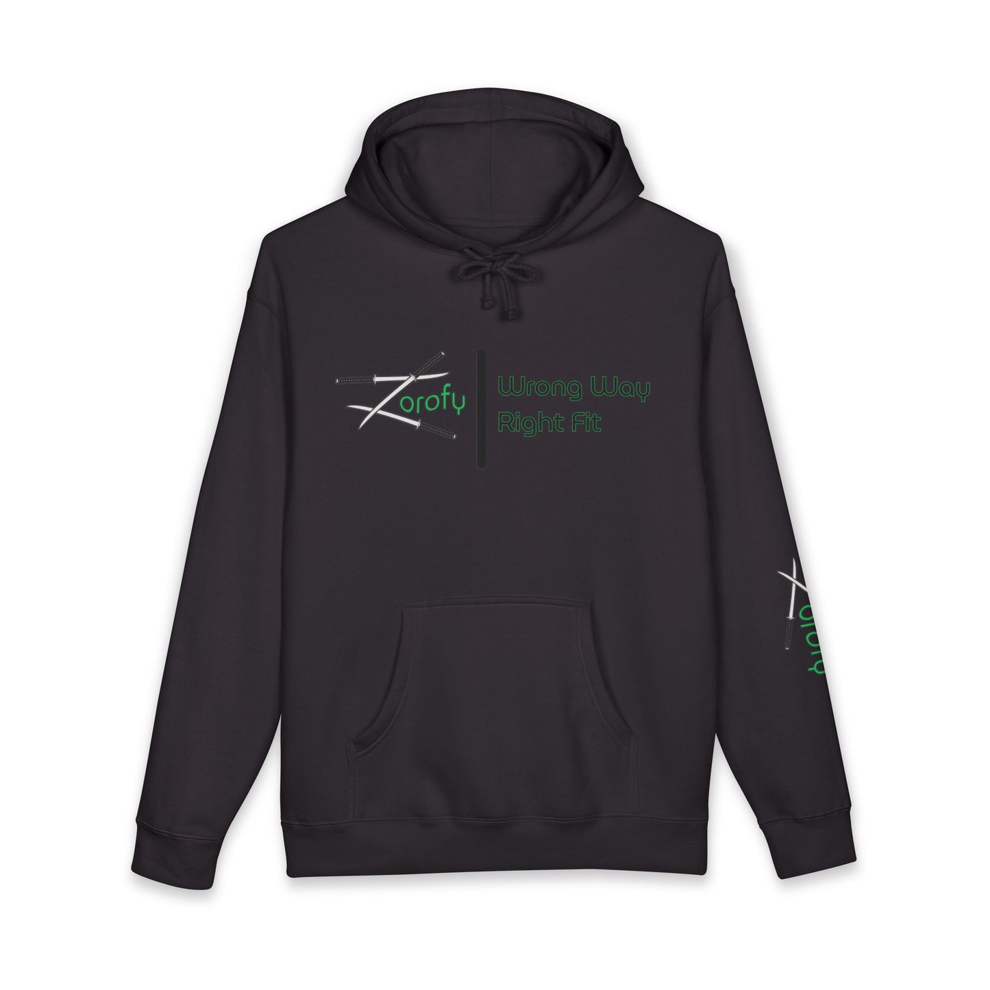 Hoodie — “Nothing… Happened.” Graphic Pullover (Wrong Way, Right Fit Logo)