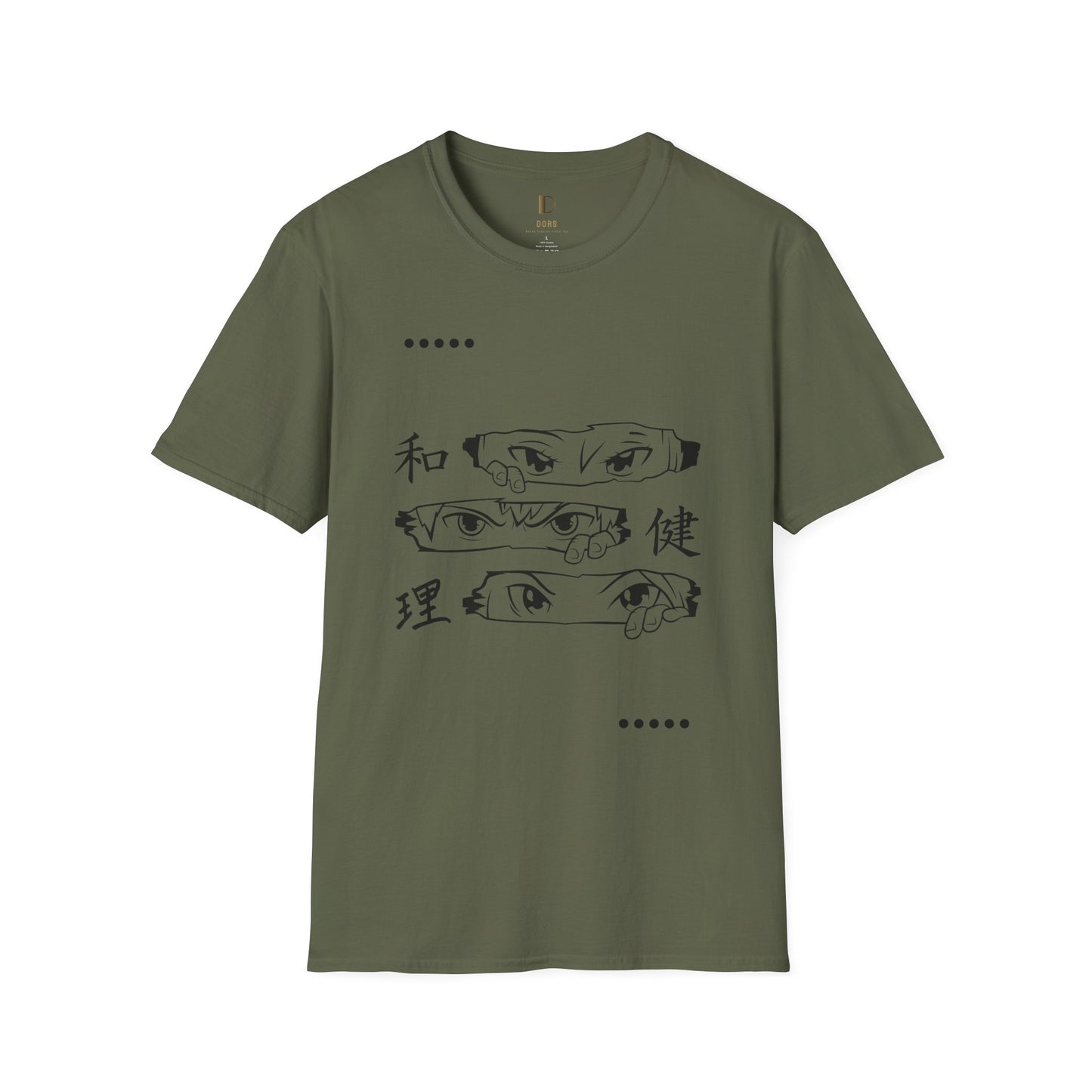 DORS —Unisex Anime Eyes Graphic T‑Shirt — Japanese Kanji Design