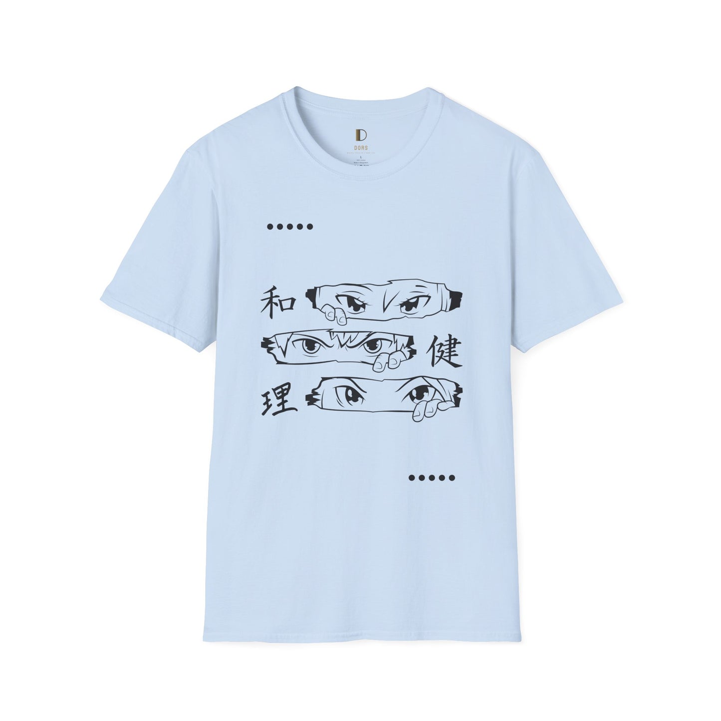 DORS —Unisex Anime Eyes Graphic T‑Shirt — Japanese Kanji Design