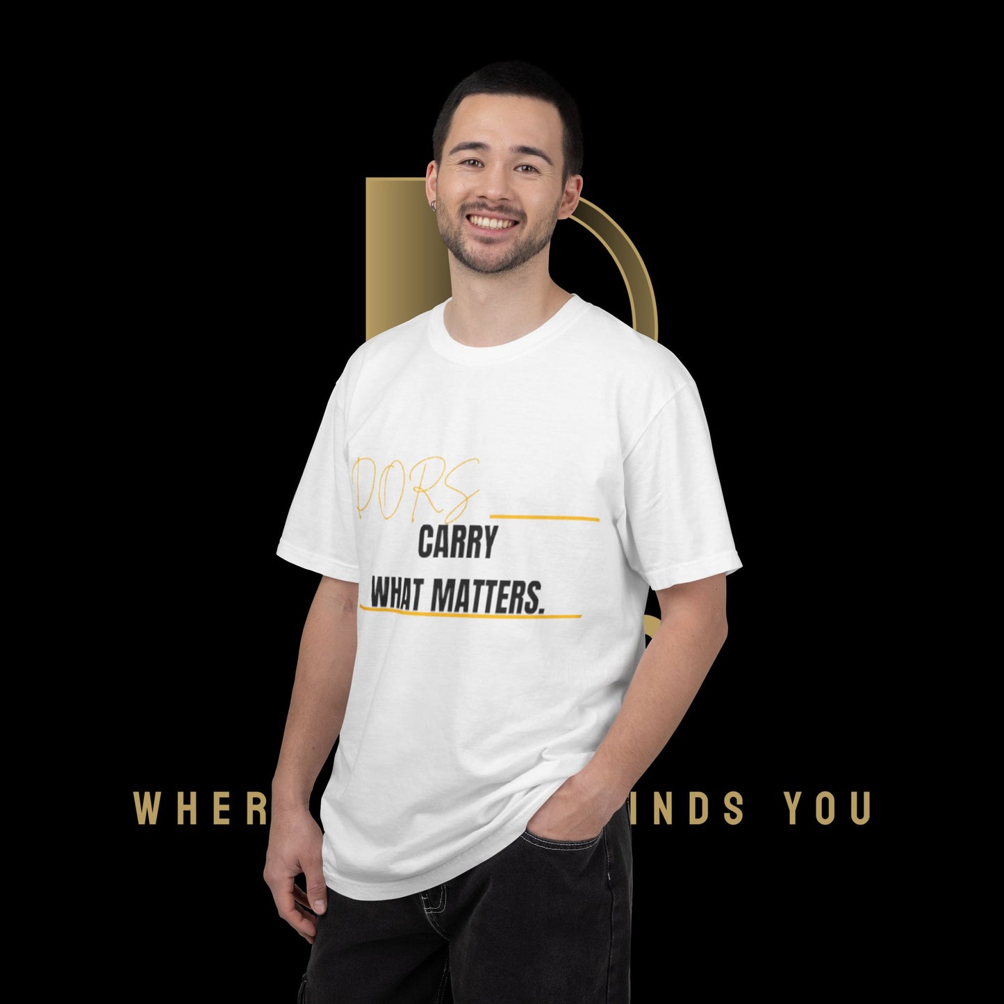 DORS T-Shirt — "Carry What Matters" Minimalist Graphic Tee