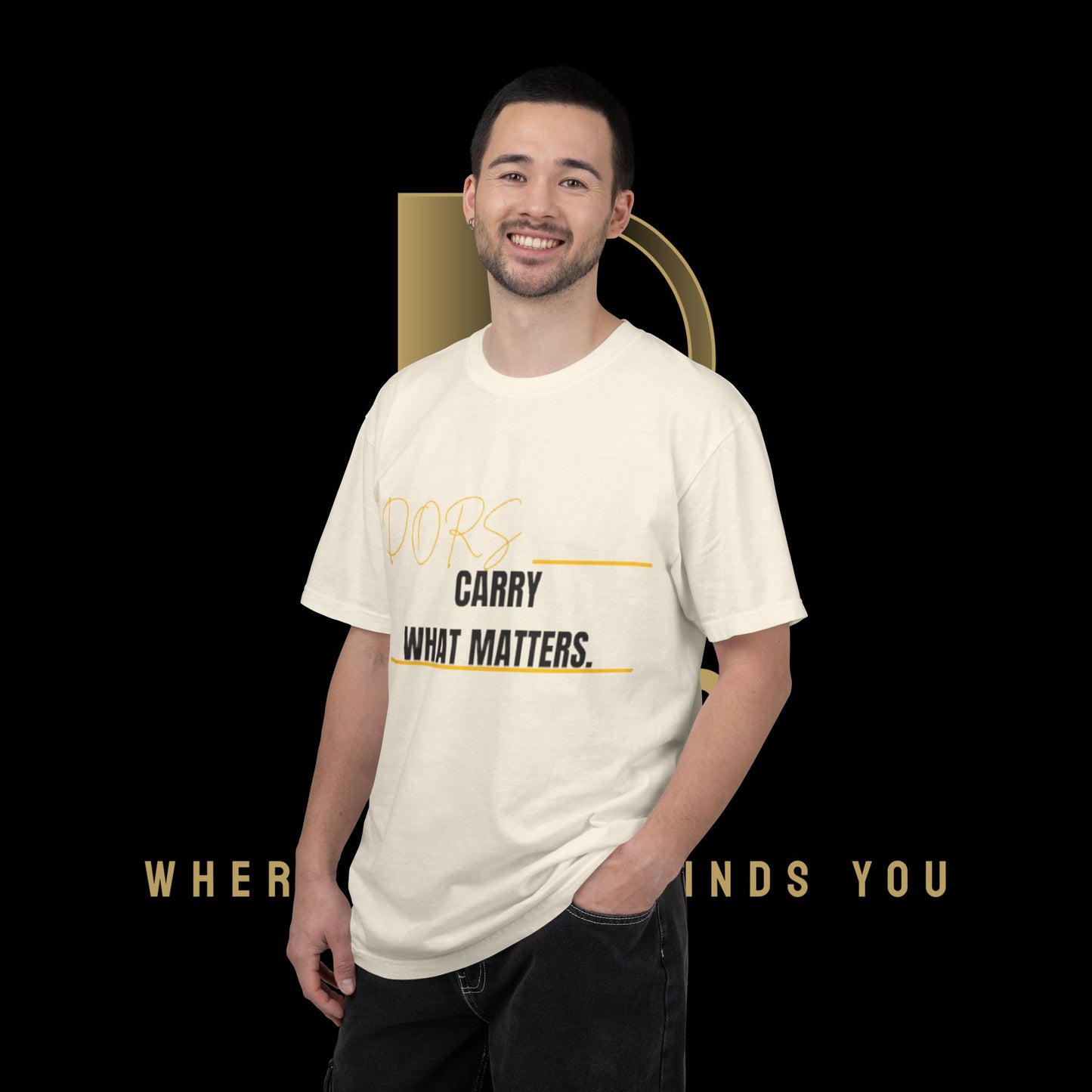 DORS T-Shirt — "Carry What Matters" Minimalist Graphic Tee