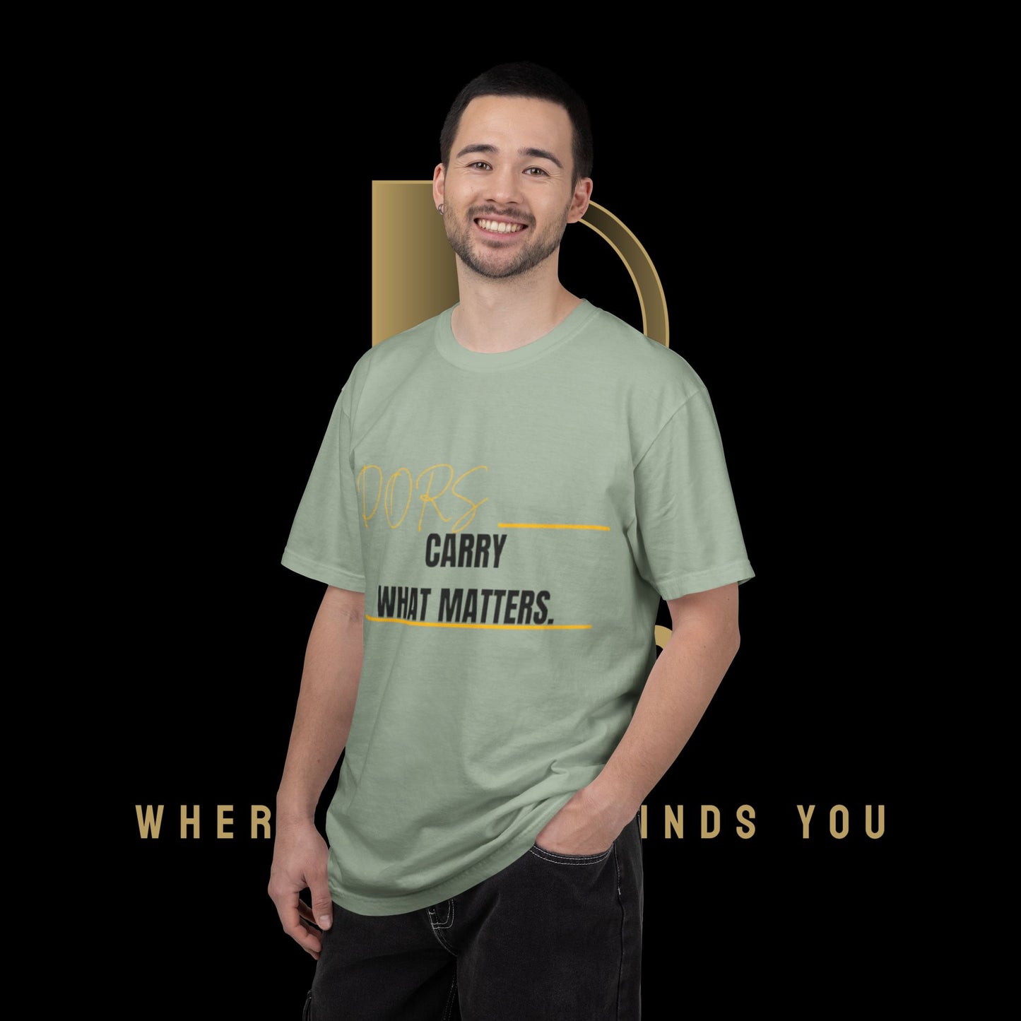DORS T-Shirt — "Carry What Matters" Minimalist Graphic Tee