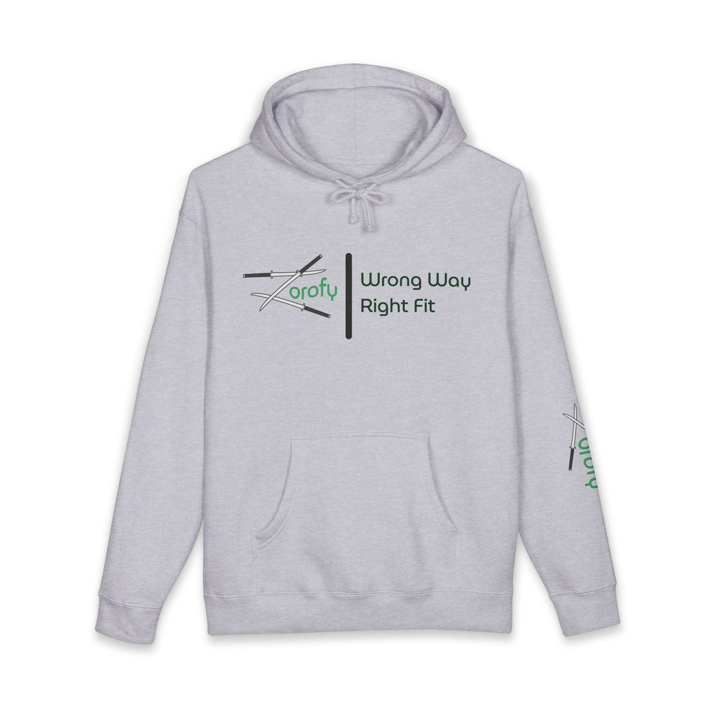 Hoodie — “Nothing… Happened.” Graphic Pullover (Wrong Way, Right Fit Logo)