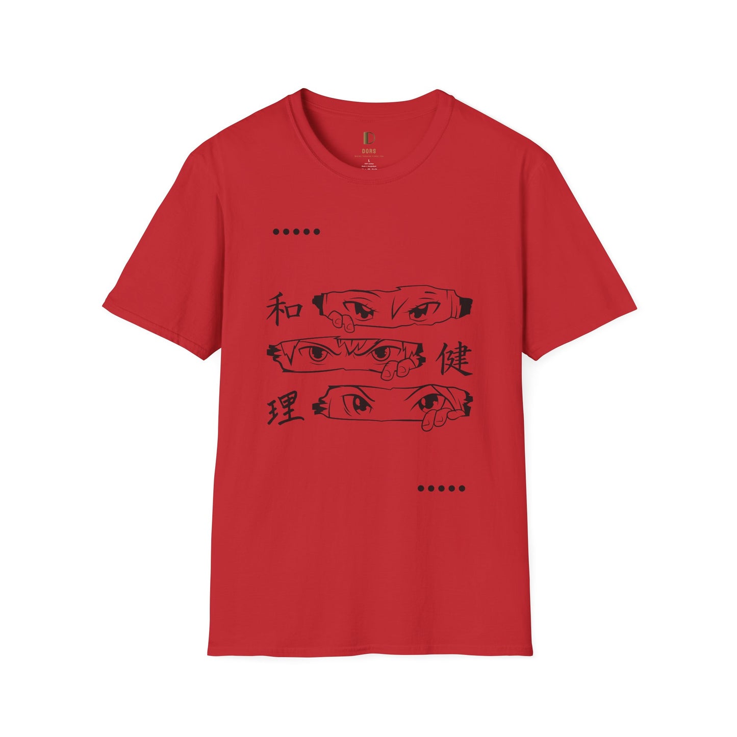 DORS —Unisex Anime Eyes Graphic T‑Shirt — Japanese Kanji Design