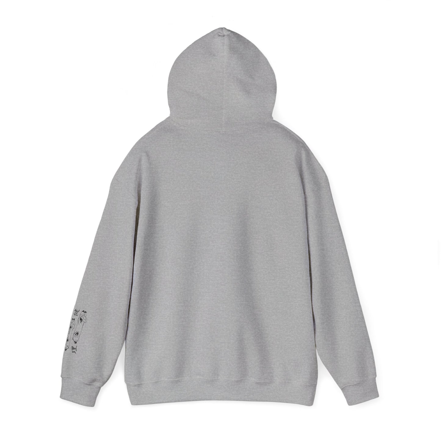 DORS —Unisex Anime Eyes Hoodie  —Minimal Monochrome Japanese Kanji Streetwear