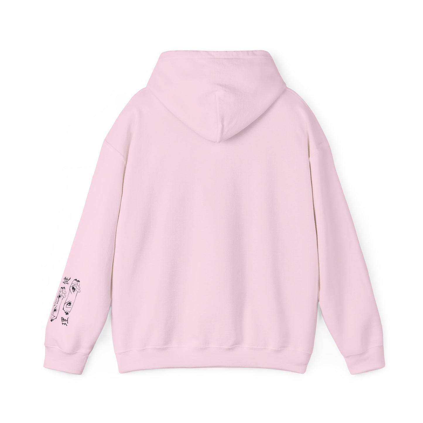 DORS —Unisex Anime Eyes Hoodie  —Minimal Monochrome Japanese Kanji Streetwear