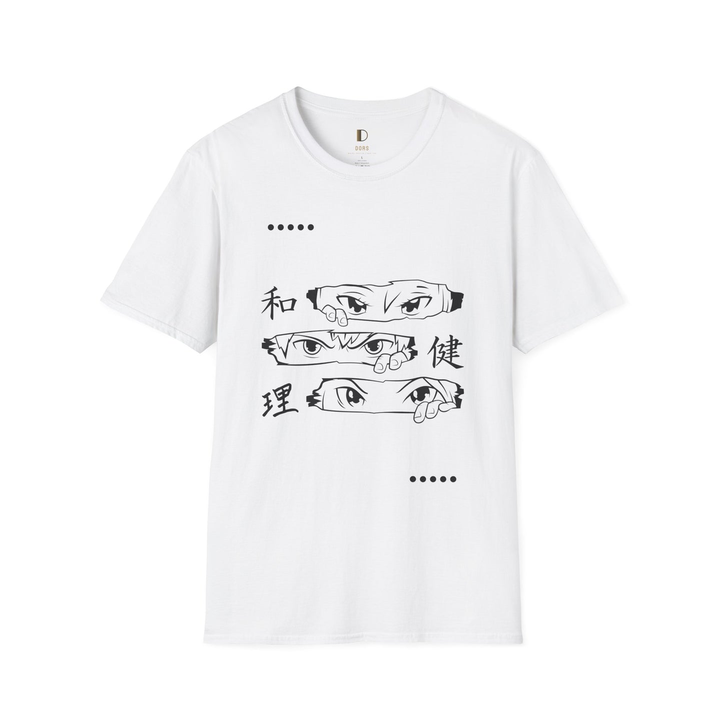 DORS —Unisex Anime Eyes Graphic T‑Shirt — Japanese Kanji Design