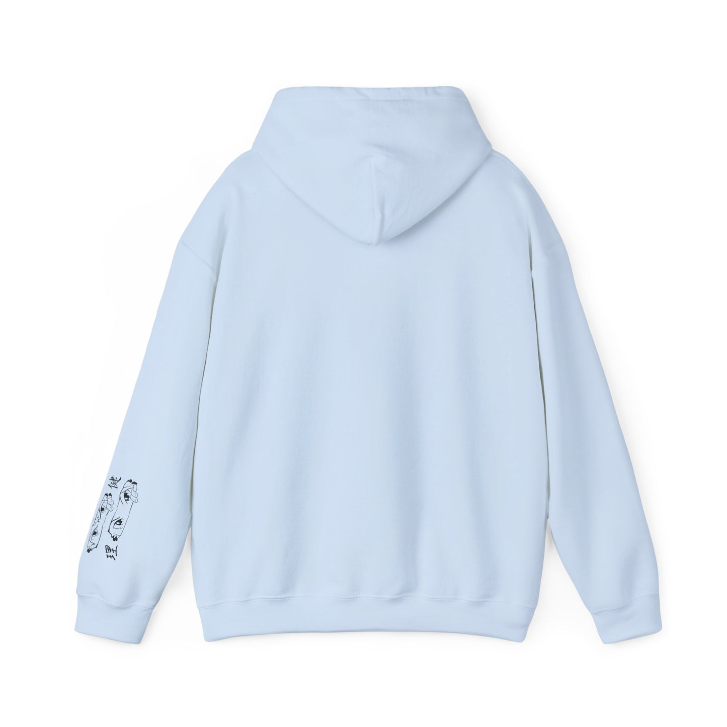 DORS —Unisex Anime Eyes Hoodie  —Minimal Monochrome Japanese Kanji Streetwear