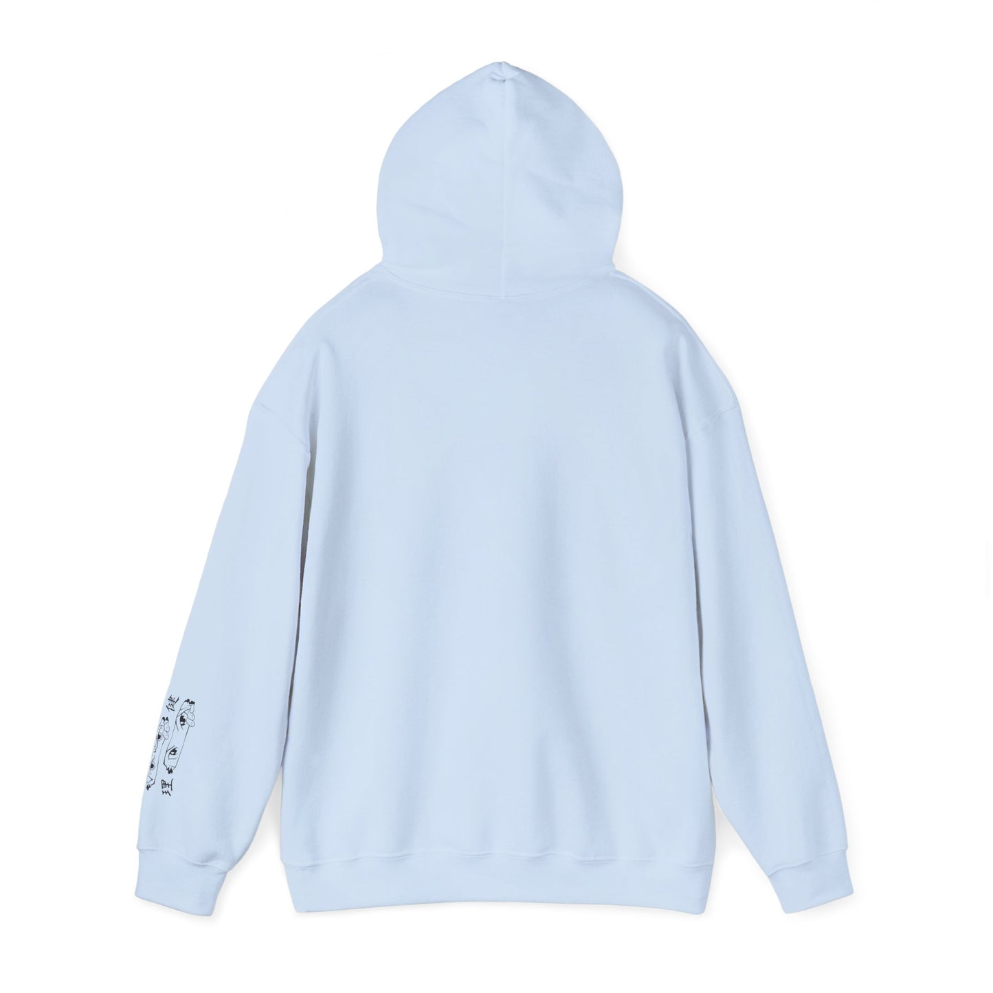 DORS —Unisex Anime Eyes Hoodie  —Minimal Monochrome Japanese Kanji Streetwear